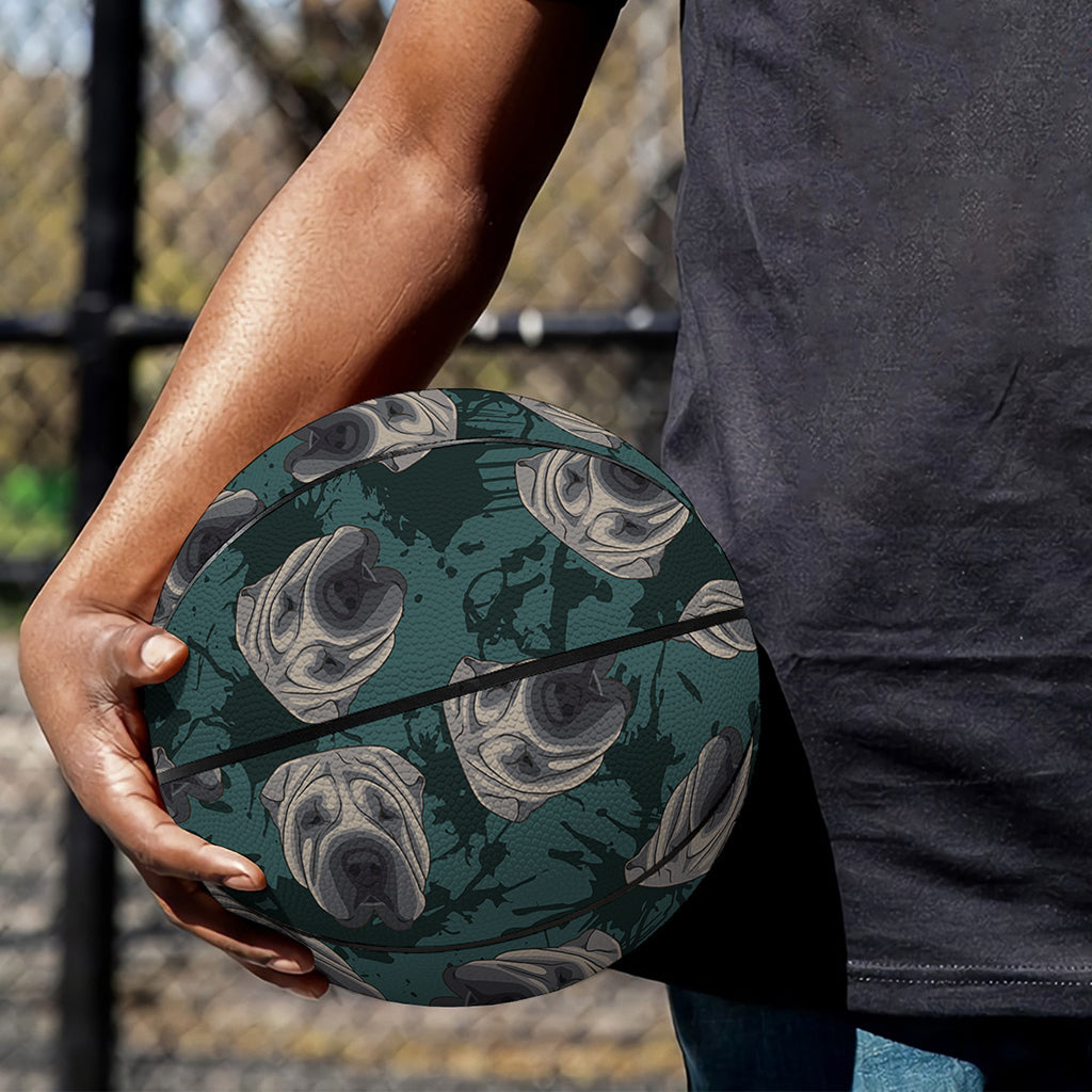 Shar Pei Face Pattern Print Basketball