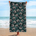 Shar Pei Face Pattern Print Beach Towel