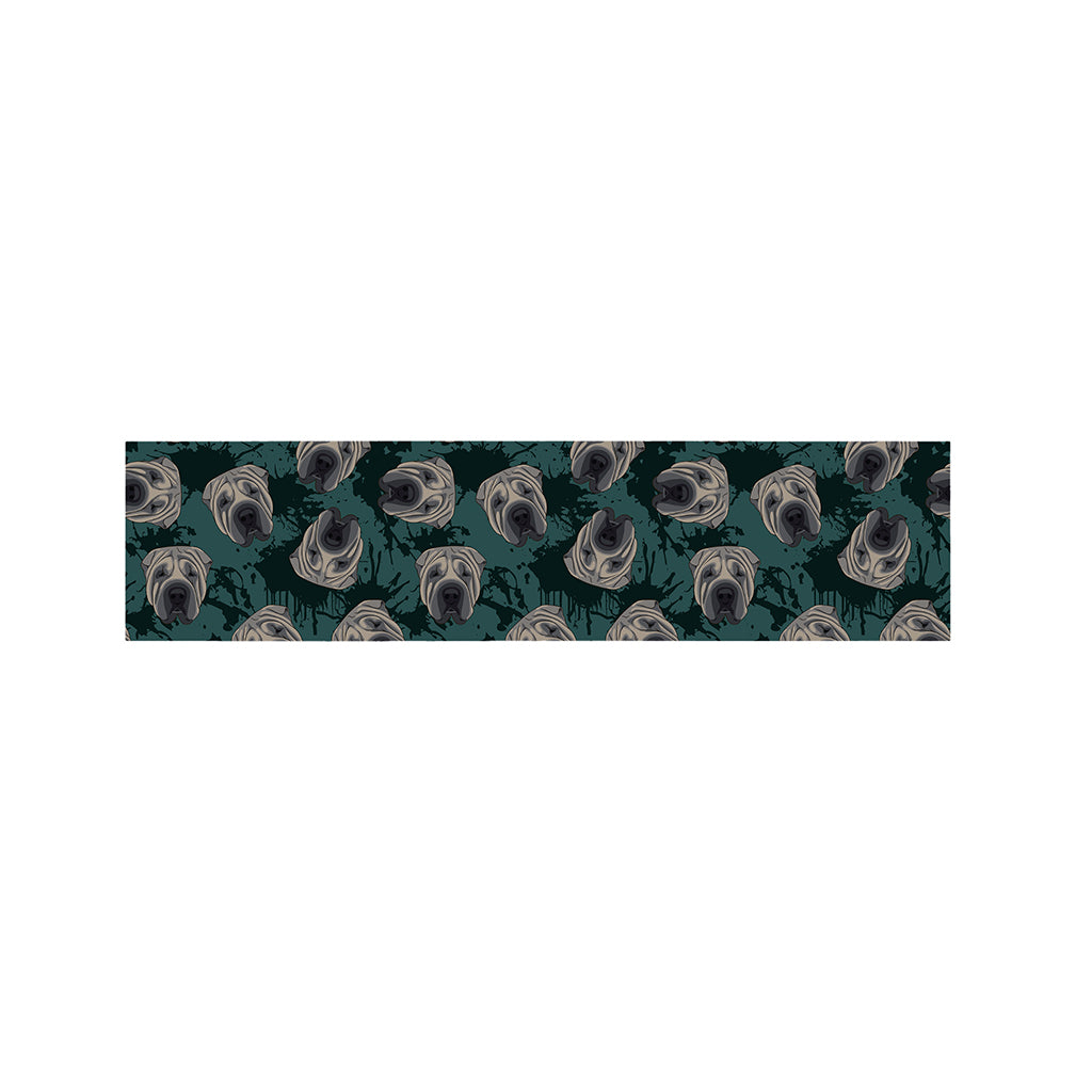 Shar Pei Face Pattern Print Bed Runner