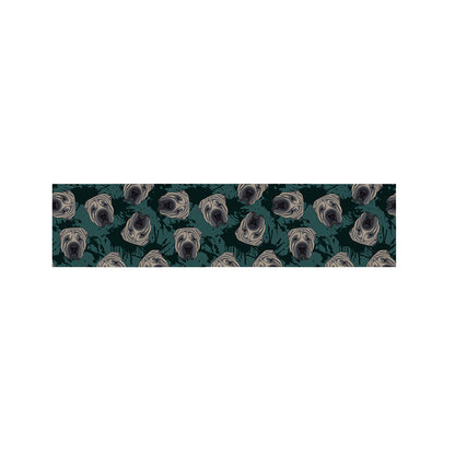 Shar Pei Face Pattern Print Bed Runner