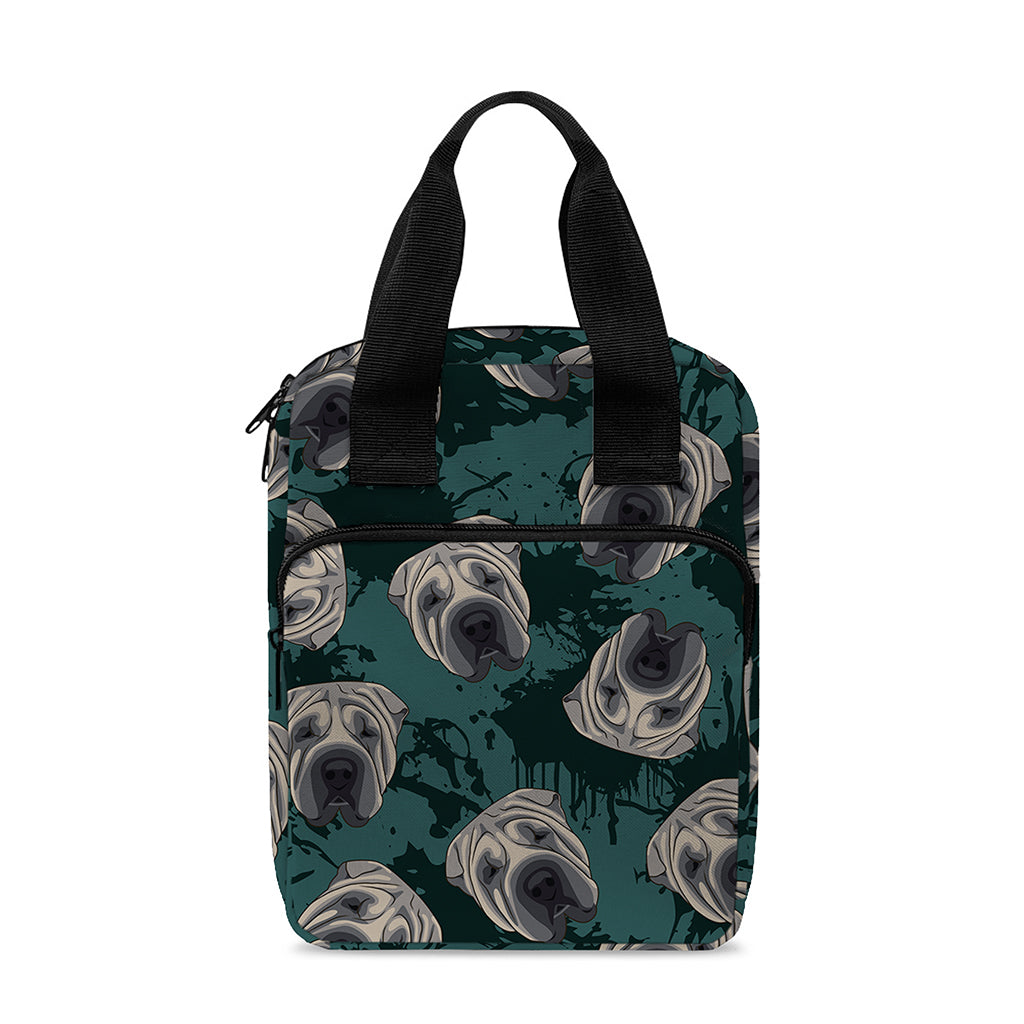 Shar Pei Face Pattern Print Bible Tote Bag