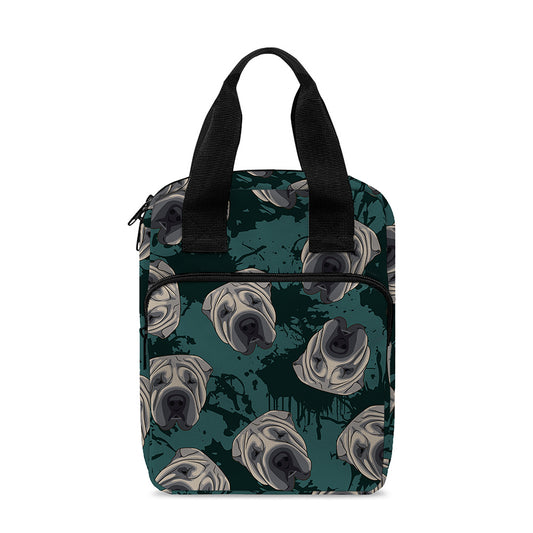 Shar Pei Face Pattern Print Bible Tote Bag