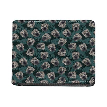 Shar Pei Face Pattern Print Bifold Wallet