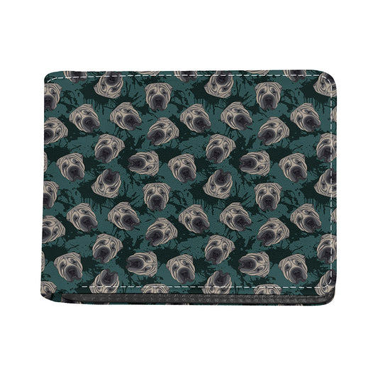 Shar Pei Face Pattern Print Bifold Wallet