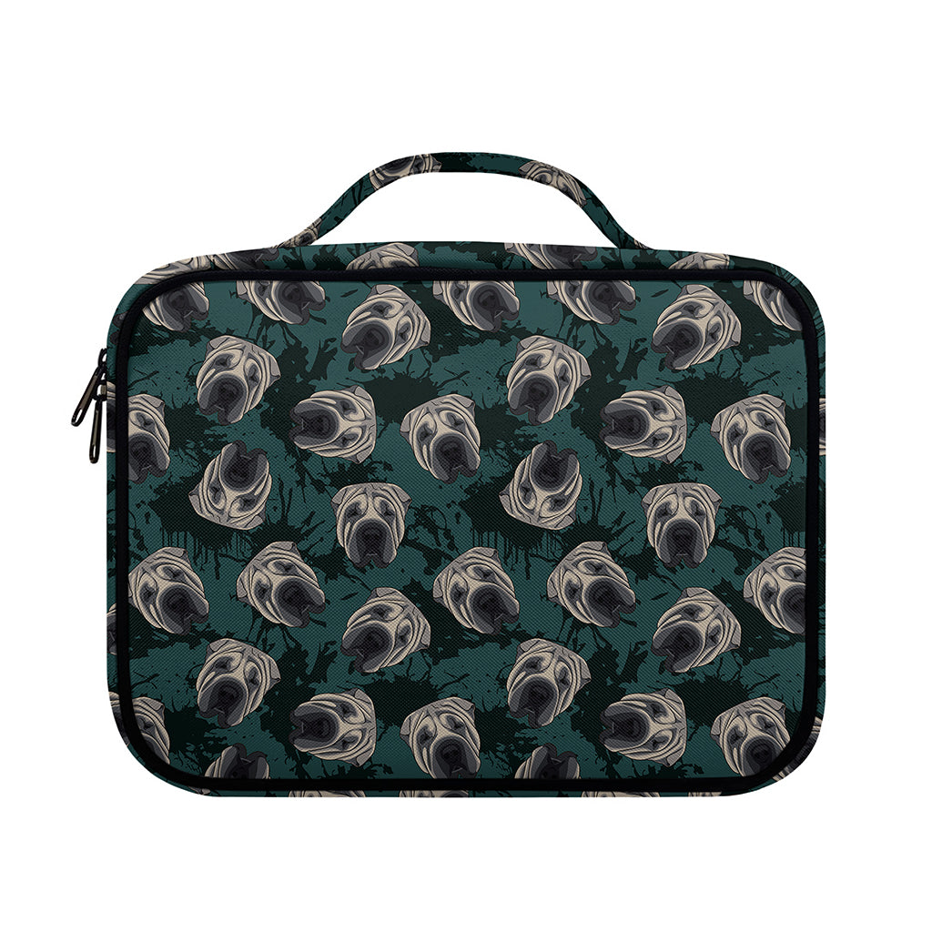 Shar Pei Face Pattern Print Briefcase Bible Bag