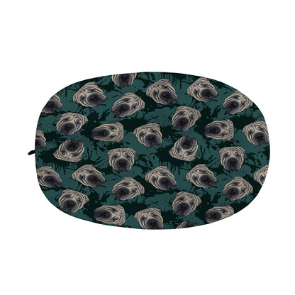 Shar Pei Face Pattern Print Car Side Mirror Covers
