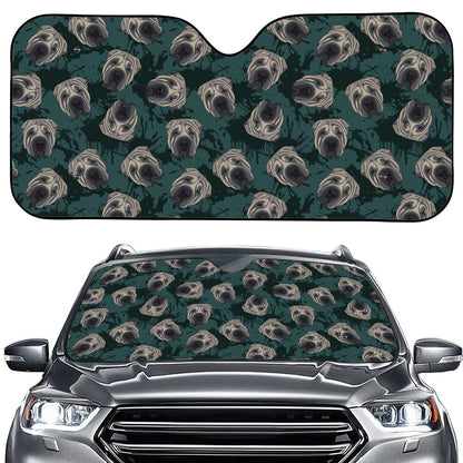 Shar Pei Face Pattern Print Car Windshield Sun Shade