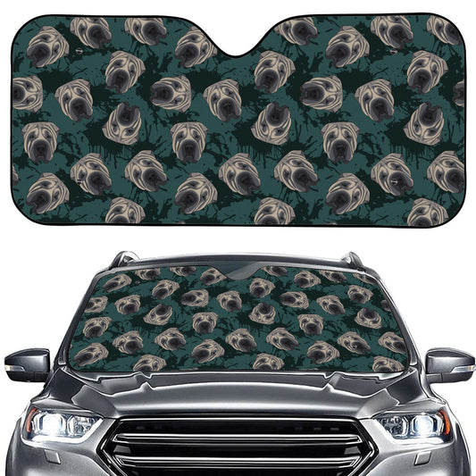 Shar Pei Face Pattern Print Car Windshield Sun Shade