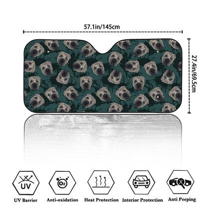 Shar Pei Face Pattern Print Car Windshield Sun Shade