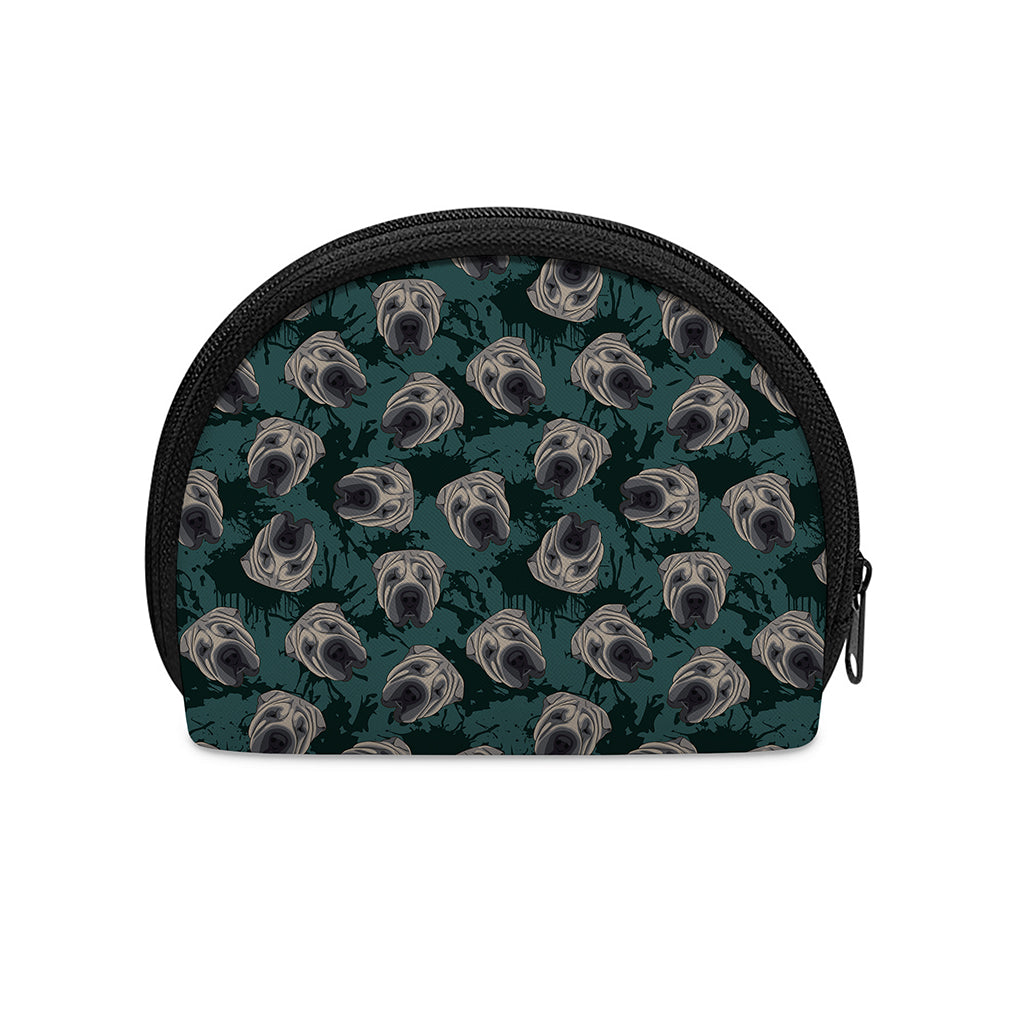 Shar Pei Face Pattern Print Coin Purse