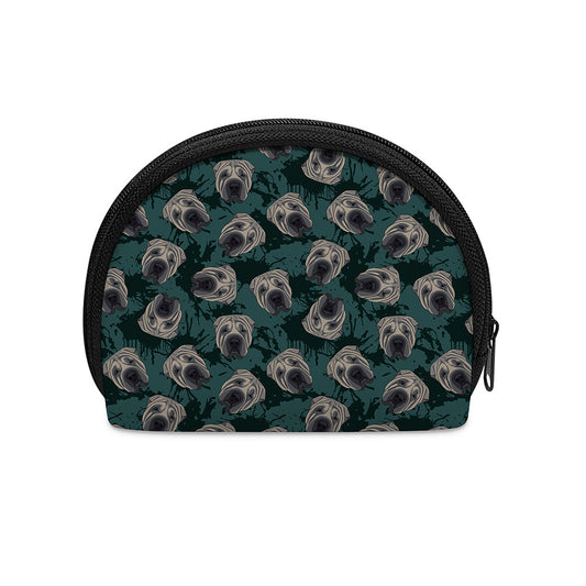 Shar Pei Face Pattern Print Coin Purse