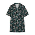 Shar Pei Face Pattern Print Cotton Hawaiian Shirt