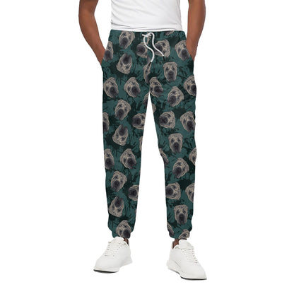 Shar Pei Face Pattern Print Cotton Pants