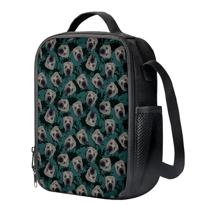 Shar Pei Face Pattern Print Crossbody Lunch Bag