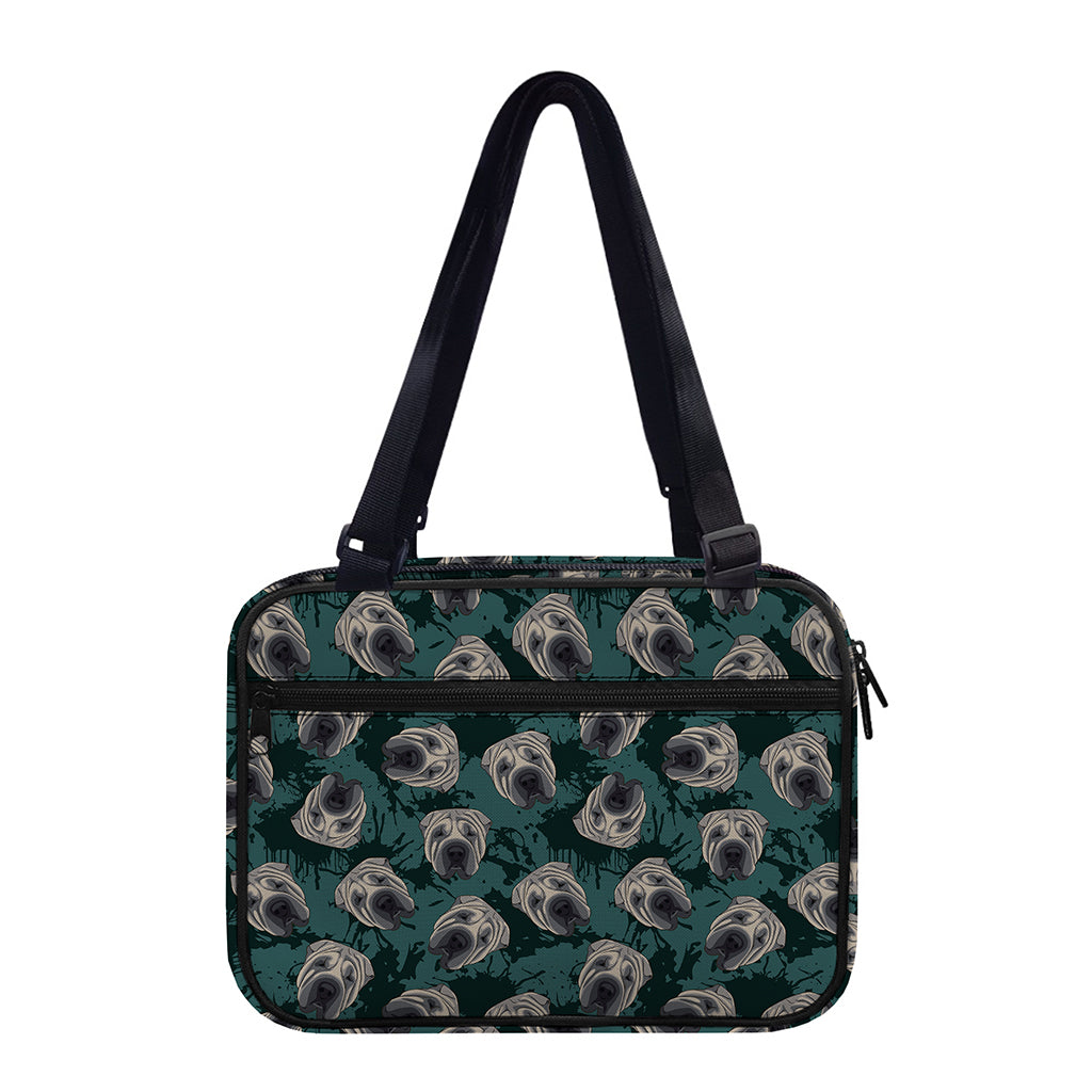 Shar Pei Face Pattern Print Double Strap Bible Bag