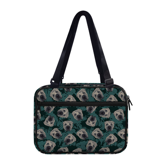 Shar Pei Face Pattern Print Double Strap Bible Bag