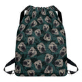 Shar Pei Face Pattern Print Drawstring Backpack