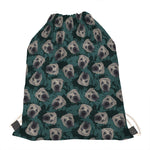 Shar Pei Face Pattern Print Drawstring Bag