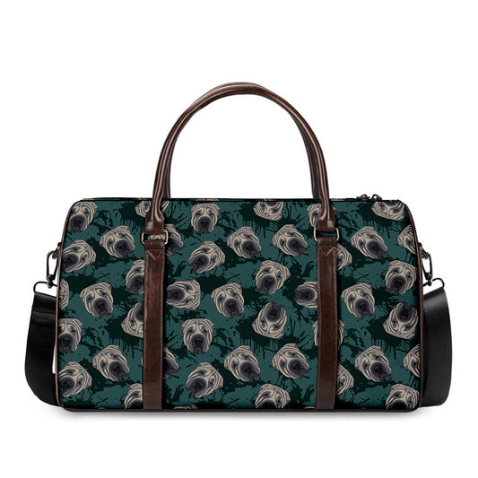 Shar Pei Face Pattern Print Duffle Bag