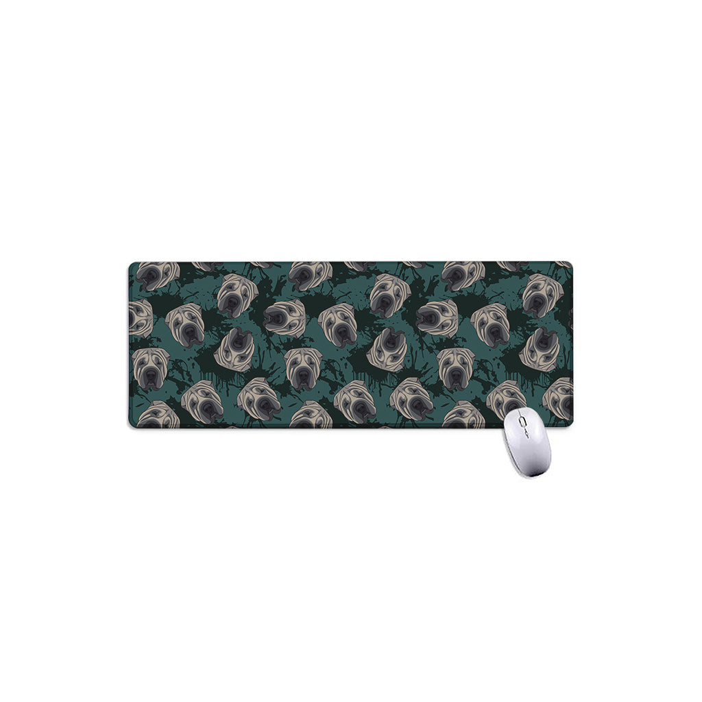 Shar Pei Face Pattern Print Extended Mouse Pad