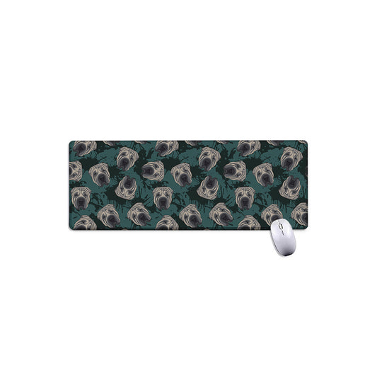 Shar Pei Face Pattern Print Extended Mouse Pad