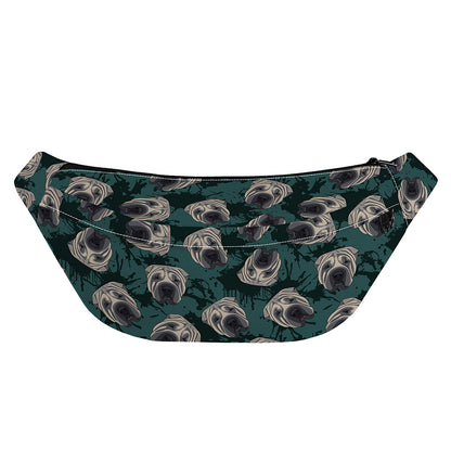 Shar Pei Face Pattern Print Fanny Pack