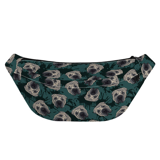 Shar Pei Face Pattern Print Fanny Pack
