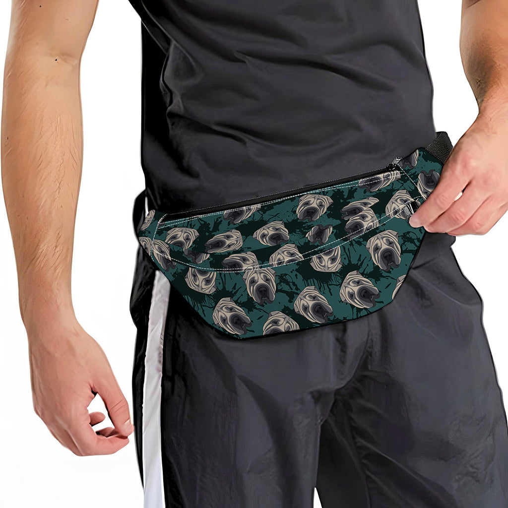 Shar Pei Face Pattern Print Fanny Pack