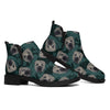 Shar Pei Face Pattern Print Flat Ankle Boots