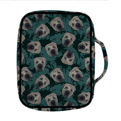 Shar Pei Face Pattern Print Front Pocket Bible Bag