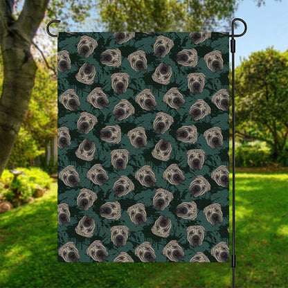Shar Pei Face Pattern Print Garden Flag
