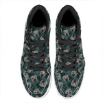 Shar Pei Face Pattern Print High Top Leather Sneakers
