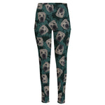 Shar Pei Face Pattern Print High-Waisted Pocket Leggings