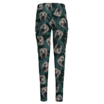 Shar Pei Face Pattern Print High-Waisted Pocket Leggings