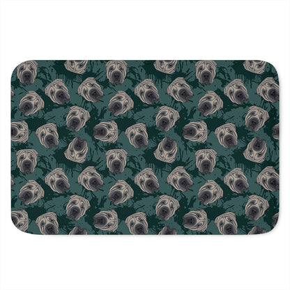Shar Pei Face Pattern Print Indoor Door Mat