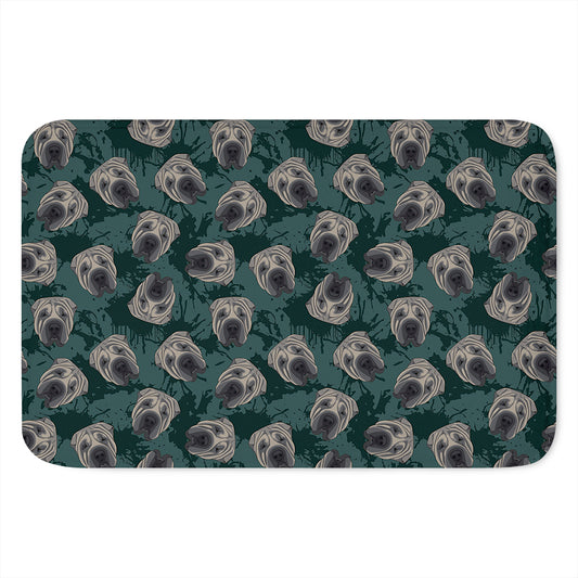 Shar Pei Face Pattern Print Indoor Door Mat