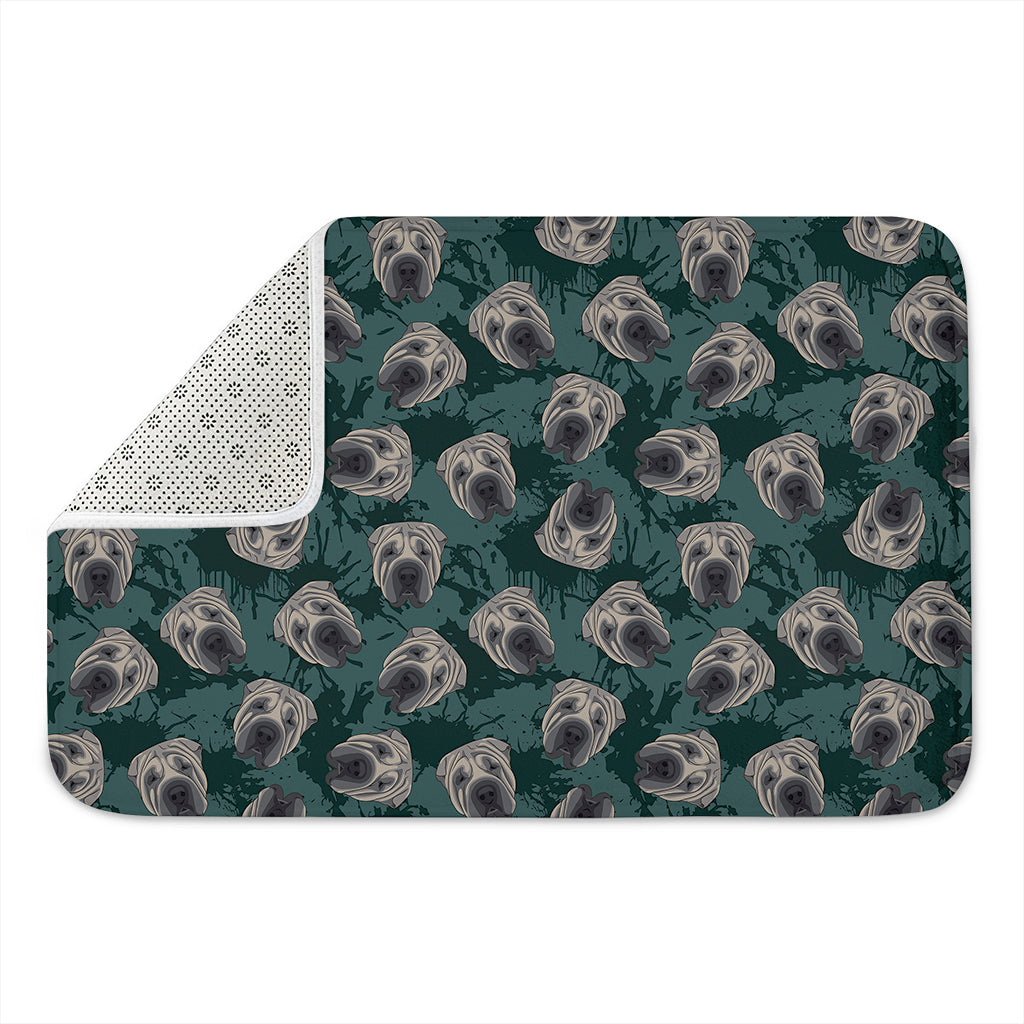 Shar Pei Face Pattern Print Indoor Door Mat