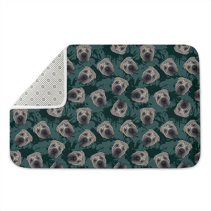 Shar Pei Face Pattern Print Indoor Door Mat