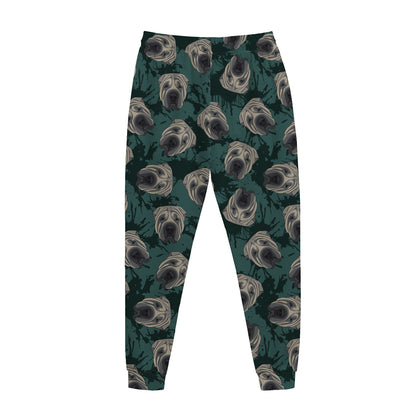 Shar Pei Face Pattern Print Jogger Pants