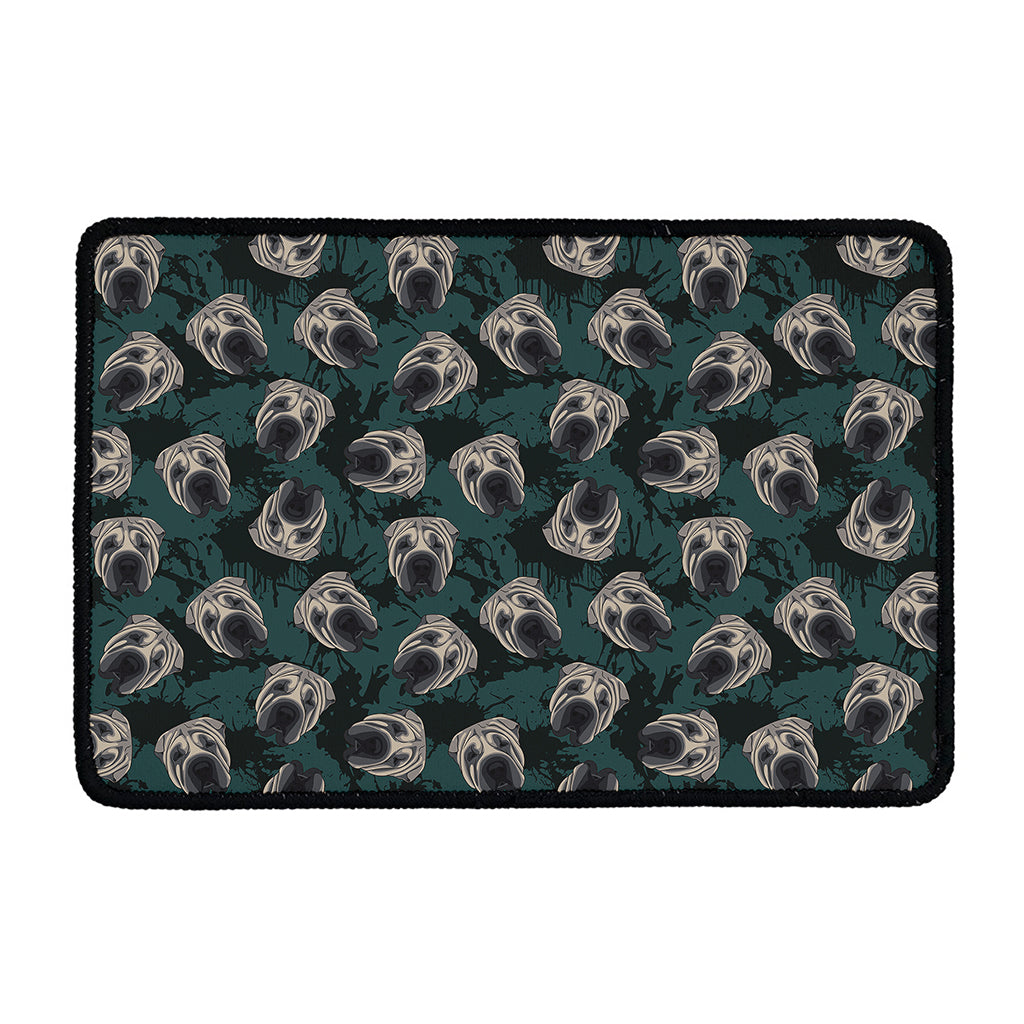 Shar Pei Face Pattern Print Kitchen Mat