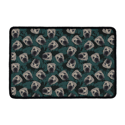 Shar Pei Face Pattern Print Kitchen Mat