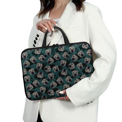 Shar Pei Face Pattern Print Laptop Sleeve With Handle