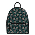 Shar Pei Face Pattern Print Leather Backpack