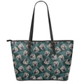 Shar Pei Face Pattern Print Leather Tote Bag With Zipper