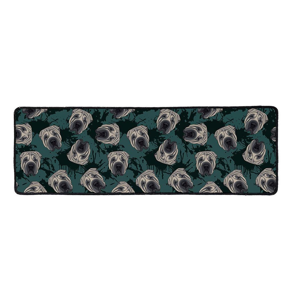 Shar Pei Face Pattern Print Long Kitchen Mat