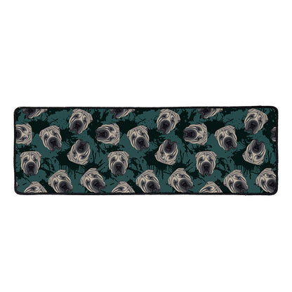 Shar Pei Face Pattern Print Long Kitchen Mat