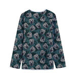Shar Pei Face Pattern Print Long Sleeve Short Coat