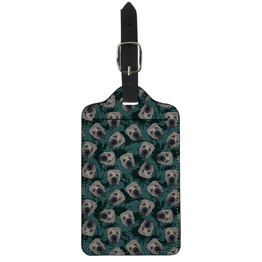 Shar Pei Face Pattern Print Luggage Tag
