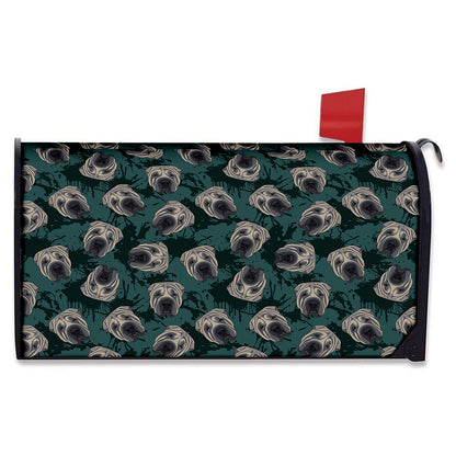 Shar Pei Face Pattern Print Mailbox Cover