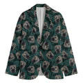 Shar Pei Face Pattern Print Men's Blazer